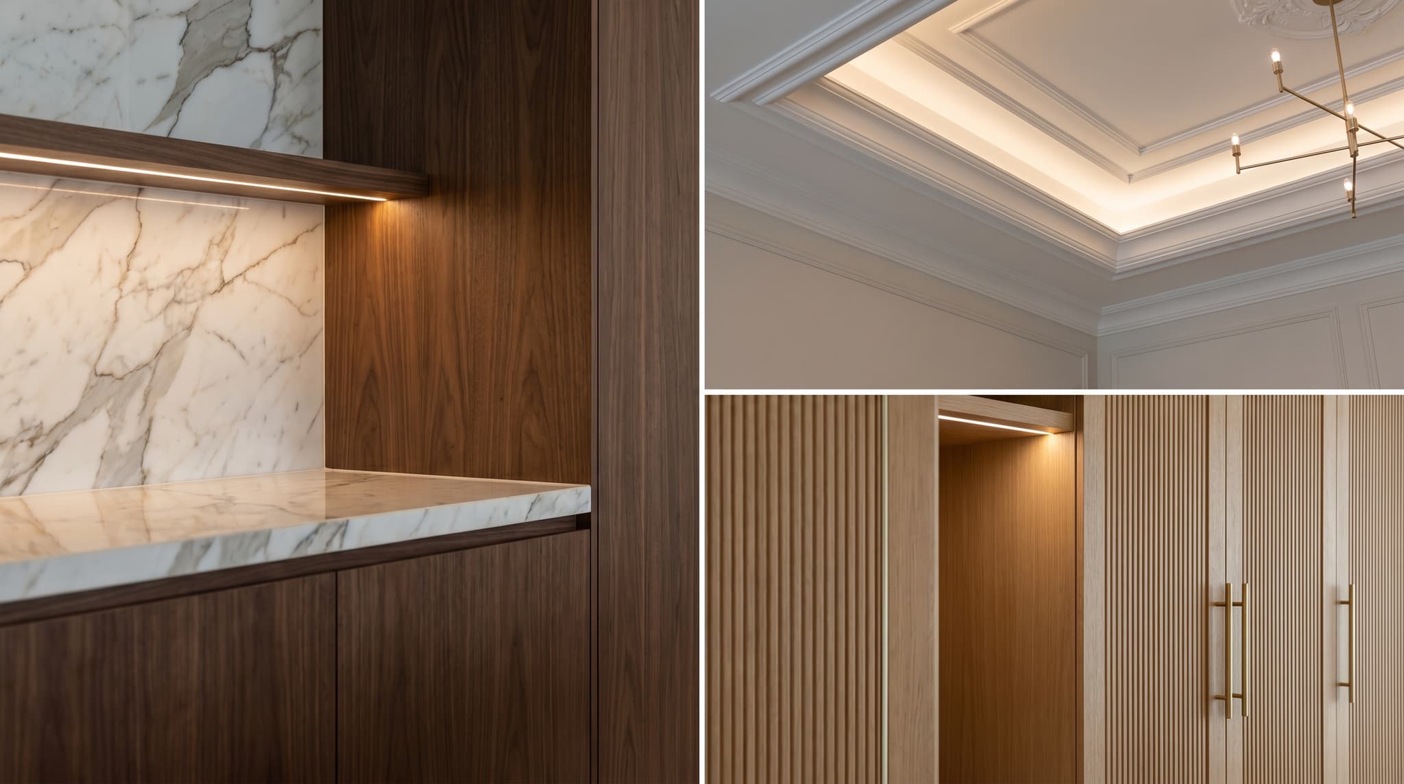 Luxury marble and timber interior finishing